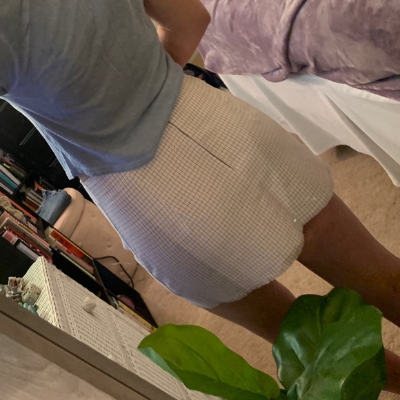 Vintage Plaid Pink Grey Trendy Y2K Cut-Off Mini Skirt XS - Picture 8 of 10